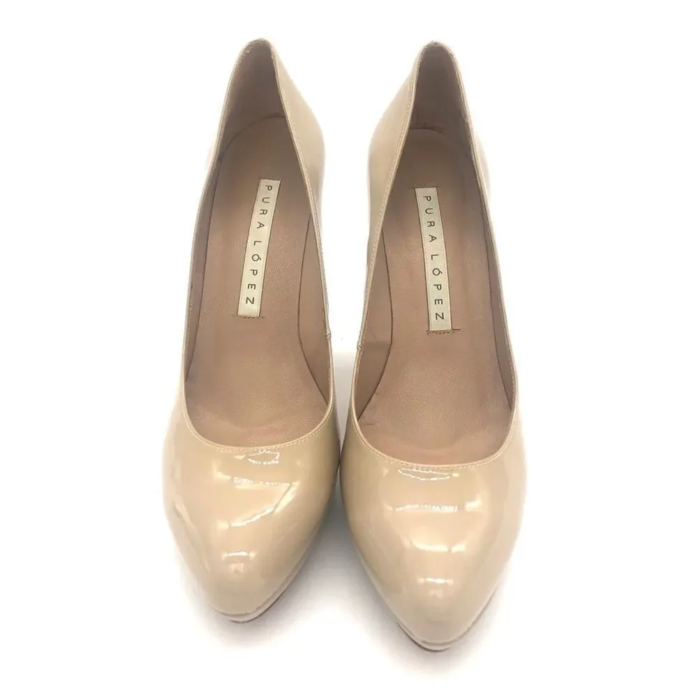 Pura Lopez Patent Leather Platform High Heels